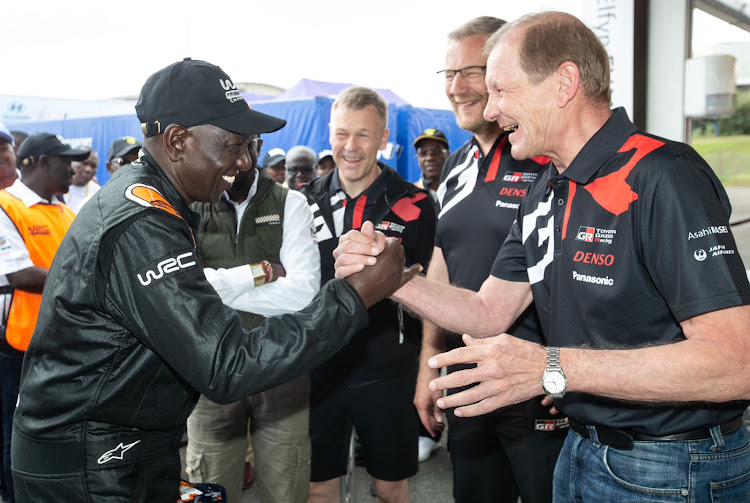 President William Ruto at the 2023 WRC Safari Rally in Naivasha on June 21, 2023.