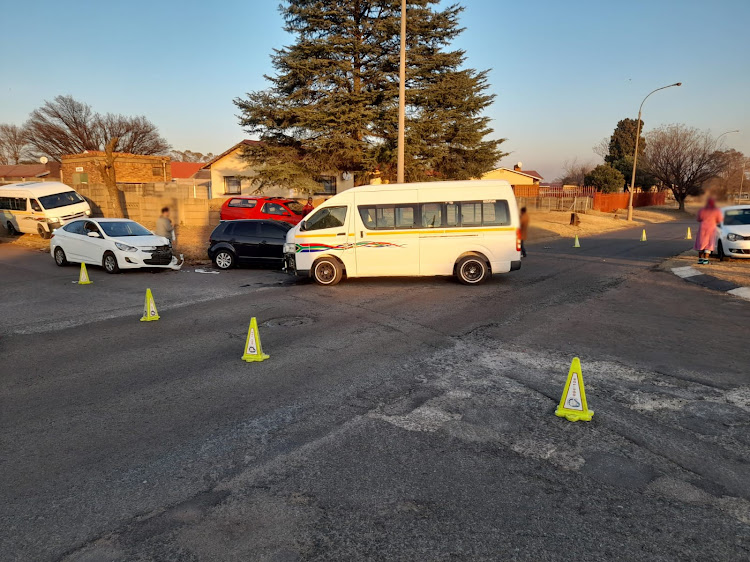 A minibus taxi and two light motor vehicles collided in Carletonville.