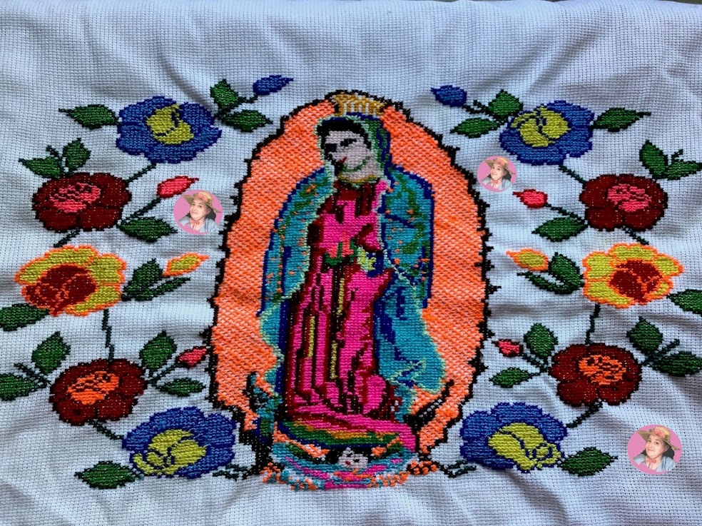 Virgen de guadalupe en punto de cruz 