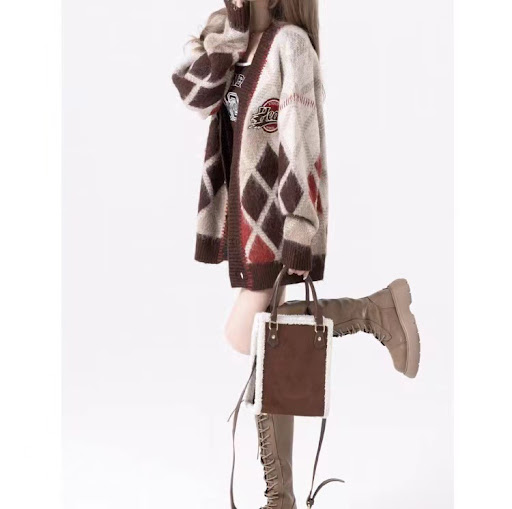 Title 5, Womens American Vintage Diamond Check Sweater ...