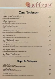 Saffron Restaurant menu 1