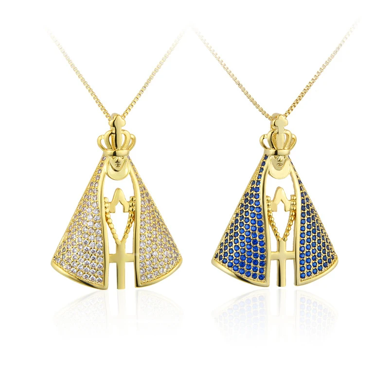 Minimalistische Retro Maria Ketting met Zirkonia, elegante dames ketting, tijdloos design, perfect cadeau voor vrouwen.