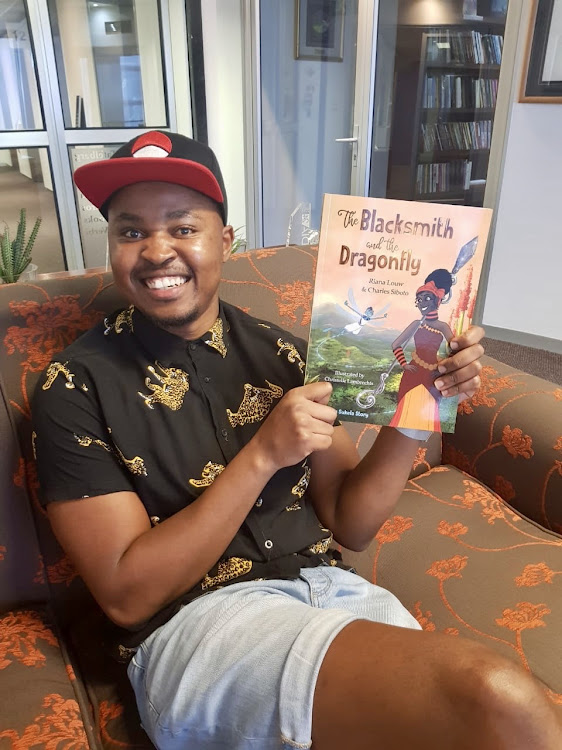 Spot on! The proud author with his debut storybook.