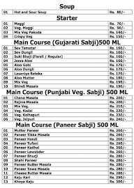 Standard's Punjabi Khana menu 1