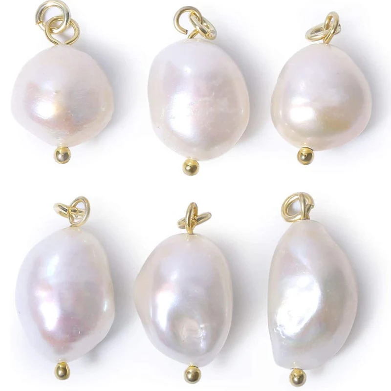 Pendentif perle baroque irrégulière d'eau douce naturelle, un bijou unique pour sublimer votre décolleté et affirmer votre style avec élégance.