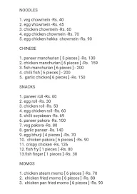 Kychang menu 1