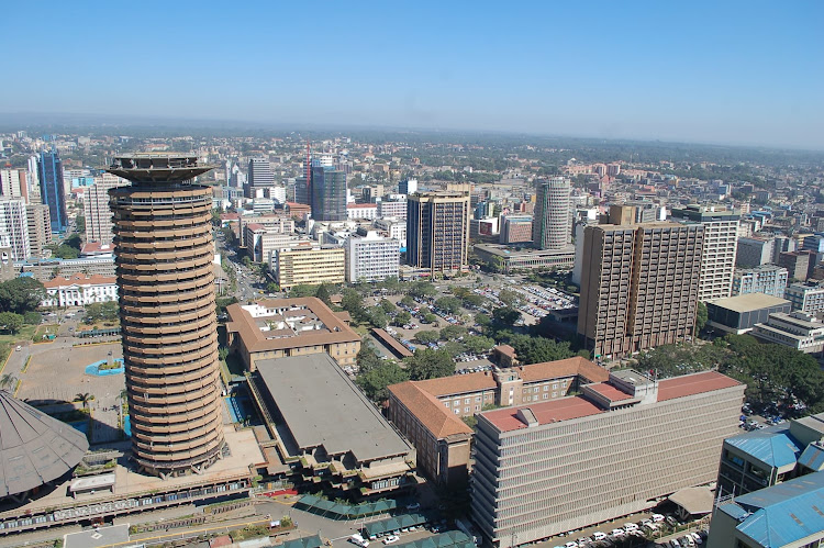 An aerial view of the Nairobi skyline