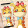 Cute Cartoon Giraffe Bowknot Theme icon