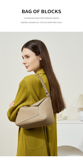 Title 4, All-match Commute First Layer Cowhide Geometric...