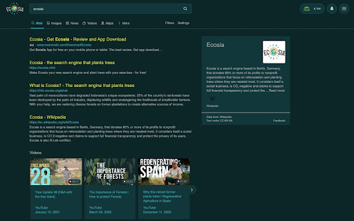 Ecosia Dark Mode