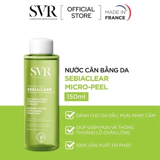 Nước cân bằng da dành cho da dầu, mụn SVR SEBIACLEAR MICRO-PEEL 150ml