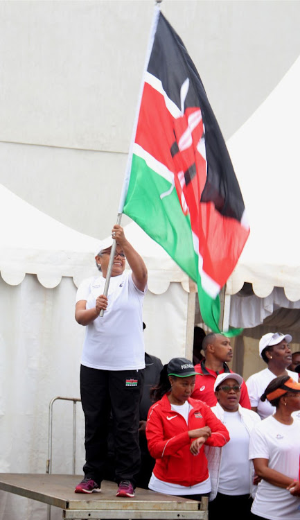 First Lady Margaret Kenyatta flags off the 21km race