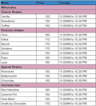 The Cupshack Cafe menu 1