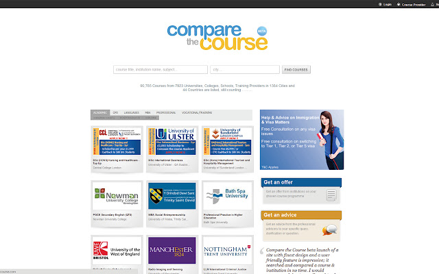 Compare the Course chrome extension