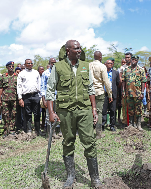 akiwa Kiu Wetland, Makueni kwa Siku ya Kitaifa ya Kupanda Miti Novemba 13, 2023