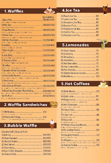 The Waffee menu 