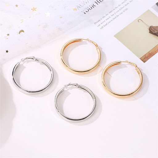 Title 5, Ashion Big Hoop Earrings For Women in Gold or S...