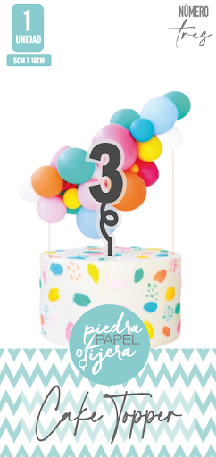 //Topper Para Tortas Piedra Papel O Tijera Numero 3 undefined