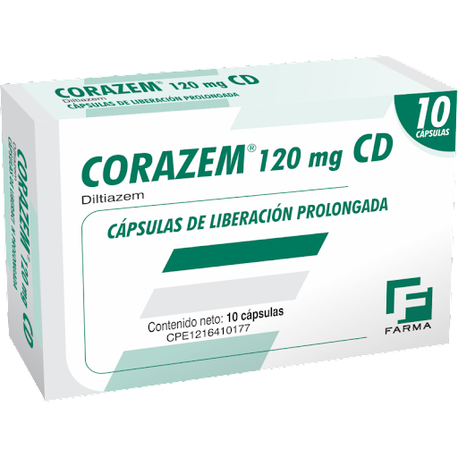 Diltiazem Corazem 120mg 10 Cápsulas Farma  Producto de Farma