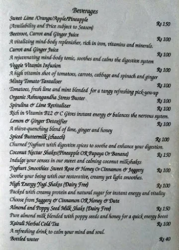 Sanskriti Cafe menu 