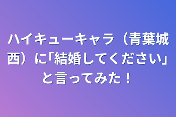 ハイキューキャラ（青葉城西）に｢結婚してください｣と言ってみた！