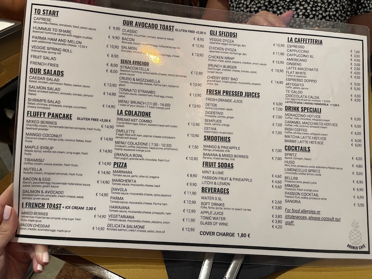 Brunch Cafe gluten-free menu