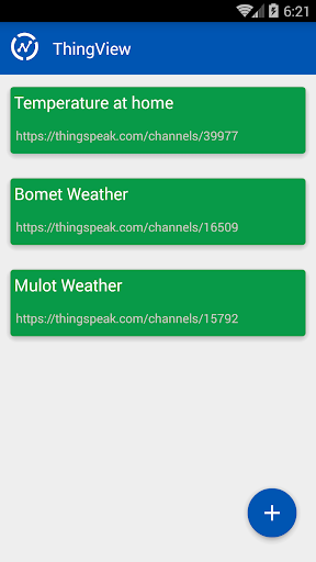 Screenshot ThingView - ThingSpeak viewer