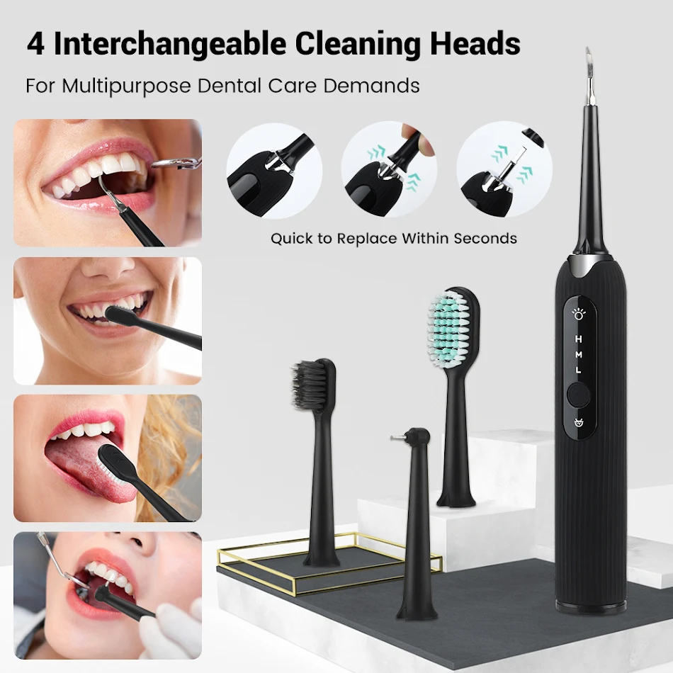 Portable 3-Gear Household Oral Cleaning Tool Replacement Set. Achieve optimal oral hygiene with this convenient and effe