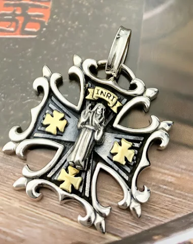 Trendi muški punk privesak od srebr - 0