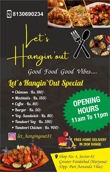 Let's Hangin Out Cafe menu 