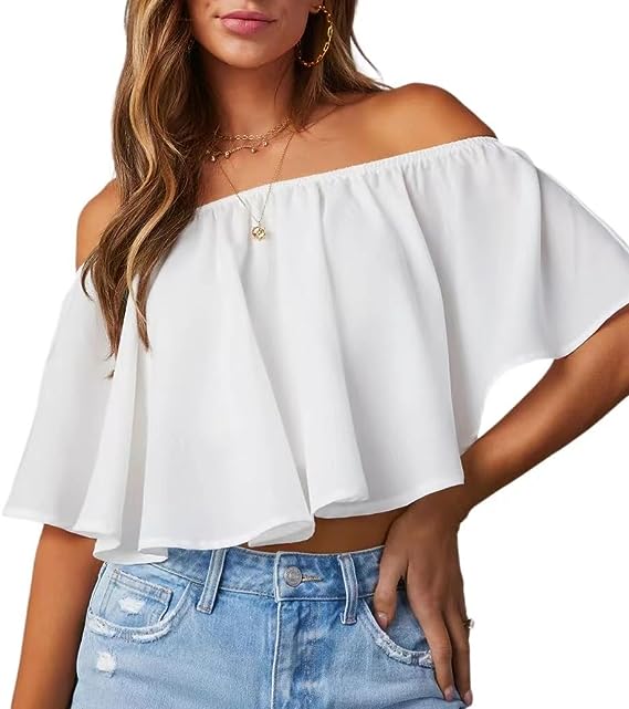 Women Off The Shoulder Short Sleeve 