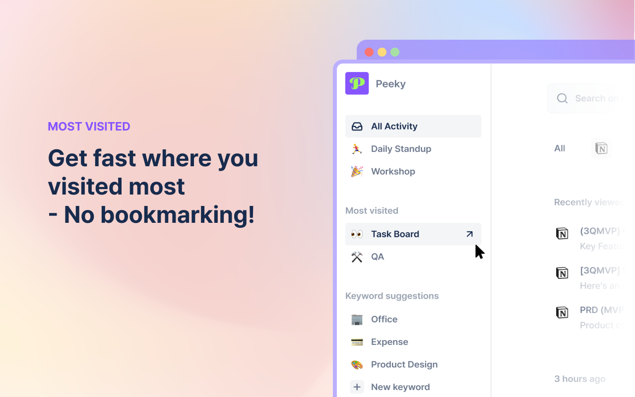 Peeky - Chrome History Organizer Chrome Extension Image 3
