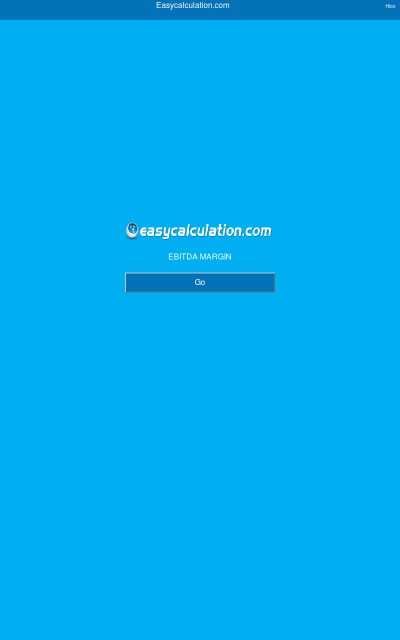 EBITDA Margin Calculator Screen 3