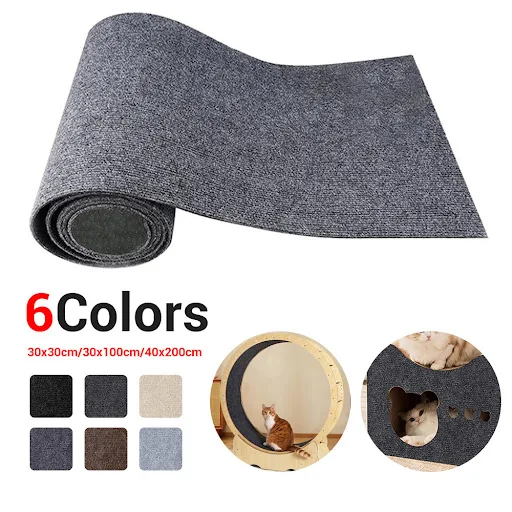 Wall Anti Cat Scratch Sofa DIY Cats Scratch Board Sofa Protection Paws Sharpen Trimmable Self-adhesive Carpet Cats Scrat