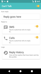  Can't Talk (Beta) - Auto-reply to everything! – Vignette de la capture d'écran  