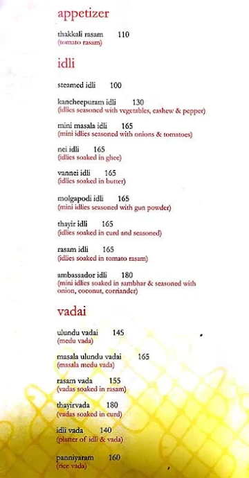 Dakshinayan menu 