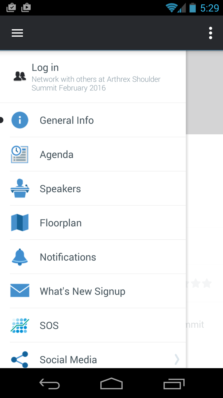 Arthrex Events Screen 2