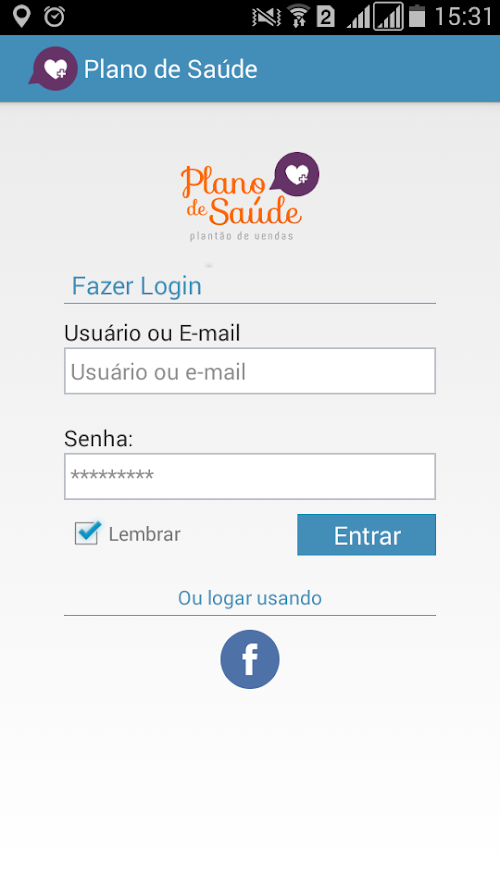 Android application Vender Plano de Saúde screenshort