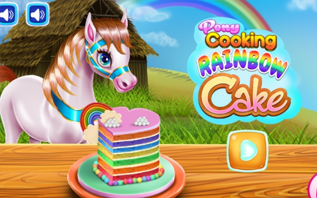 Pony Cooking Rainbow Cake Game