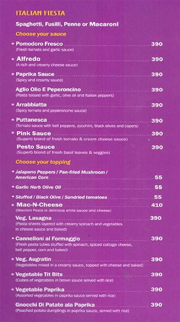 Relish - International Veg Cuisine menu 