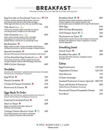 Aromas Cafe & Bistro menu 