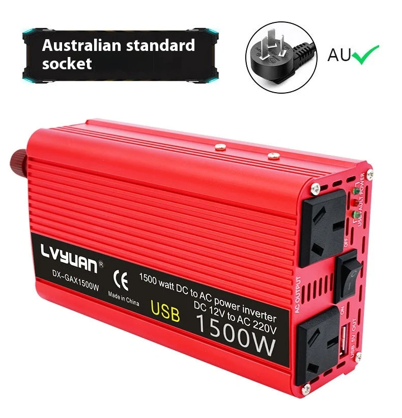 1500W Quasi-Sine Wave Inverter Dual USB Power Supply Car Converter. Convert car power for convenient charging of your de
