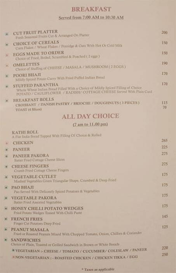 Atithi Restaurant menu 