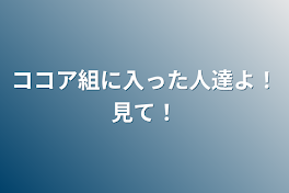 ココア組に入った人達よ！見て！