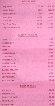 Jain Restaurant menu 2