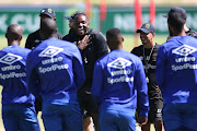 Cape Town City coach Benni McCarthy talks to his players during the 2019 Nedbank Cup media day for Cape Town City at Hartleyvale, Cape Town on 24 January 2019.