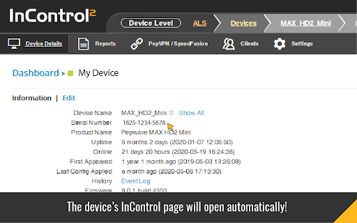 InControl 2: Quick serial number lookup