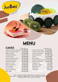 Just Bake menu 1