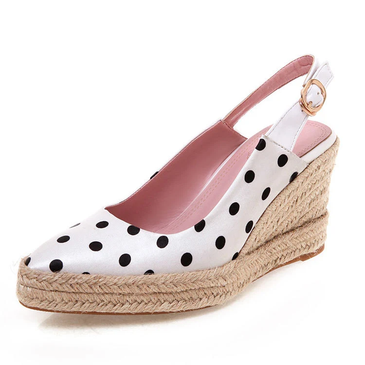 Title 4, Damen Sandalen mit Keilabsatz, Stroh geflochten...