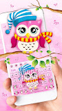 Pink Cute Owl Keyboard